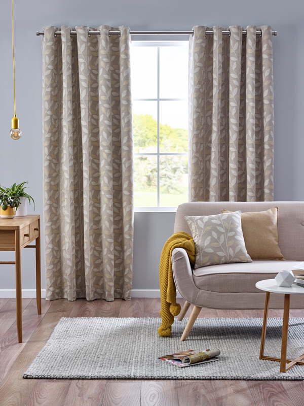 Pippa Ochre 117cm Width Eyelet